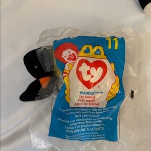 Ty Waddle Penguin Plush with Black and Orange